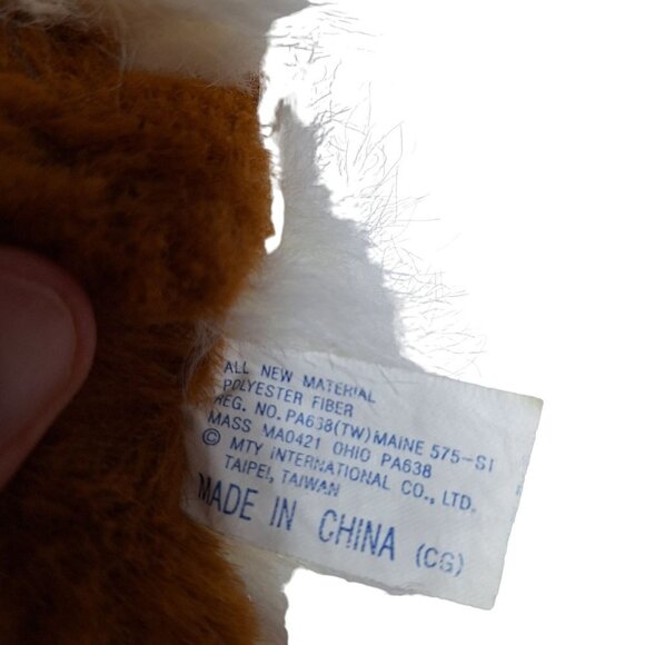 MTY International Brown White Easter Bunny Rabbit Carrot Feet Plush Bow 12" - Picture 7 of 7